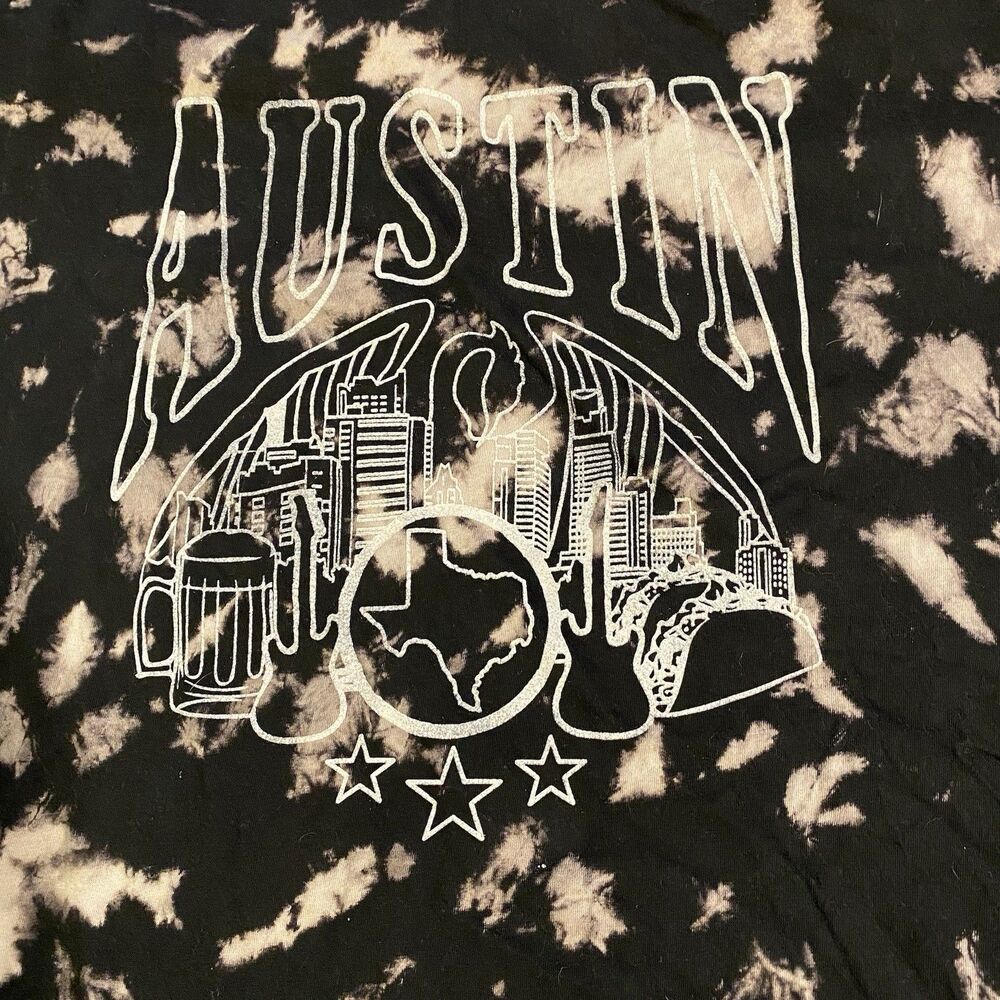 Where I’m From Austin Black/Tan Tie Dye T-Shirt Made In USA Men’s Size XXL